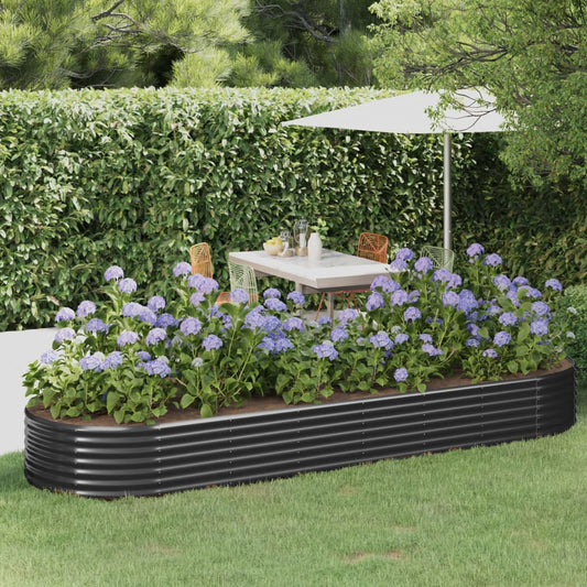 Letto da Giardino in Acciaio Zincato 322x100x36 cm Antracite - homemem39