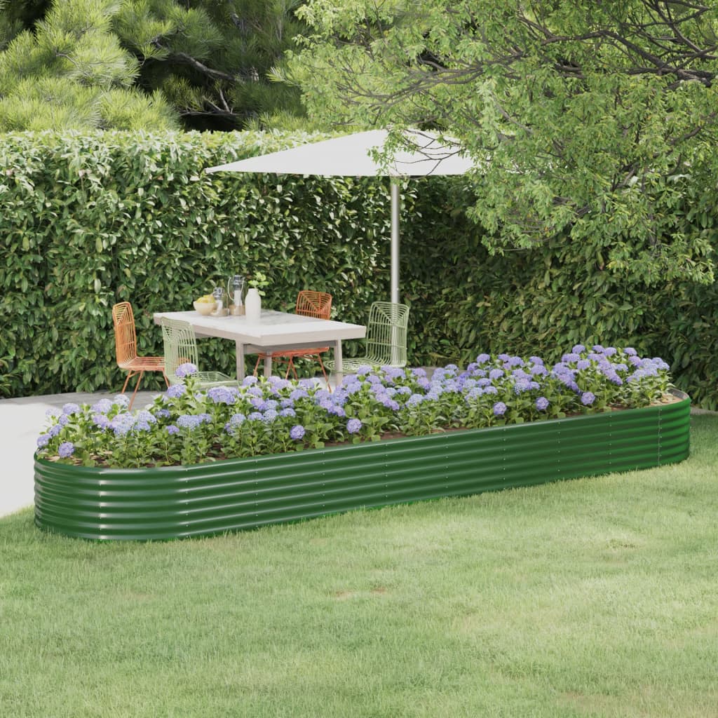 Letto Giardino Acciaio Zincato 396x100x36 cm Verde