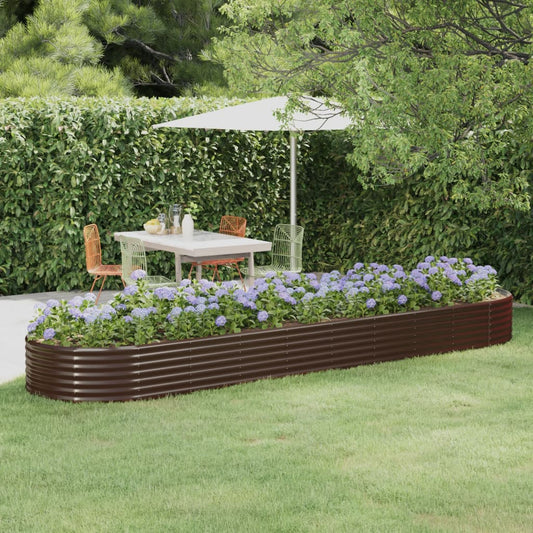 Letto Giardino Acciaio Zincato 396x100x36 cm Marrone | homemem39