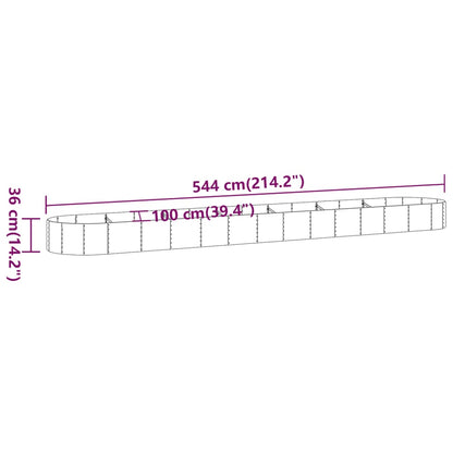 Letto Giardino Acciaio Zincato 544x100x36cm Argento - homemem39