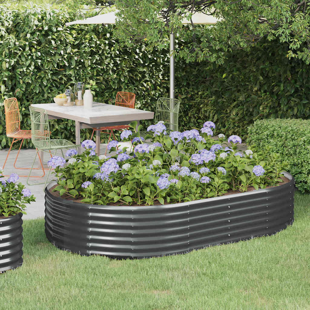 Letto da Giardino in Acciaio Zincato 214x140x36 cm Antracite | homemem39