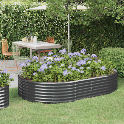 Letto da Giardino in Acciaio Zincato 214x140x36 cm Antracite | homemem39