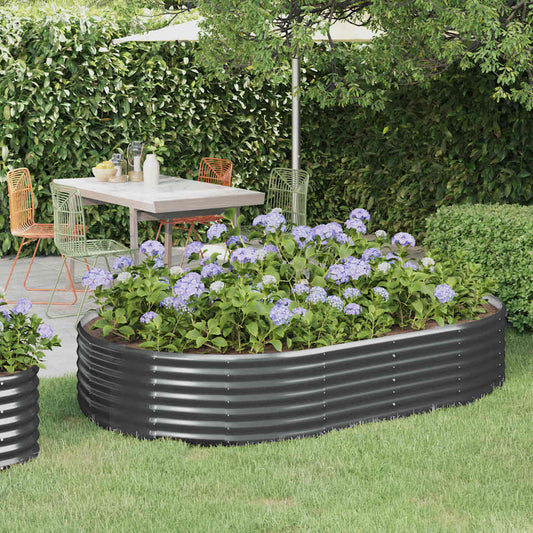 Letto da Giardino in Acciaio Zincato 214x140x36 cm Antracite | homemem39