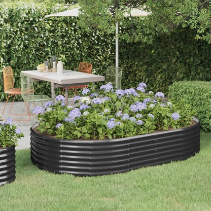 Letto da Giardino in Acciaio a Polvere 214x140x36 cm Antracite - homemem39