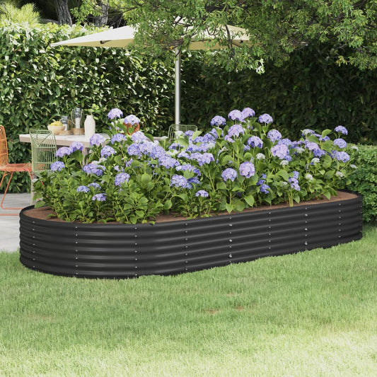 Letto da Giardino in Acciaio Zincato 296x140x36 cm Antracite