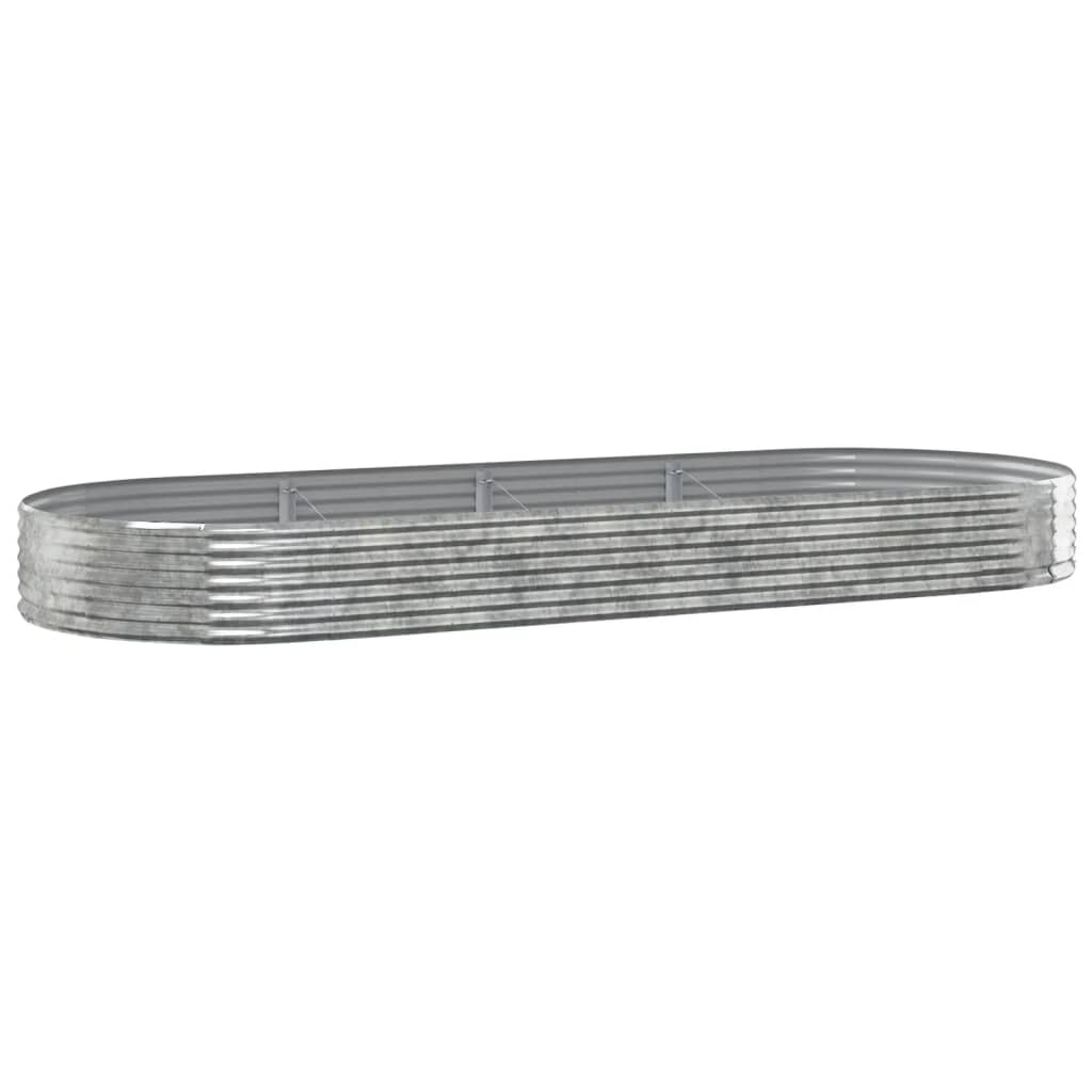 Letto Giardino Acciaio Zincato 373x140x36 cm Argento - homemem39