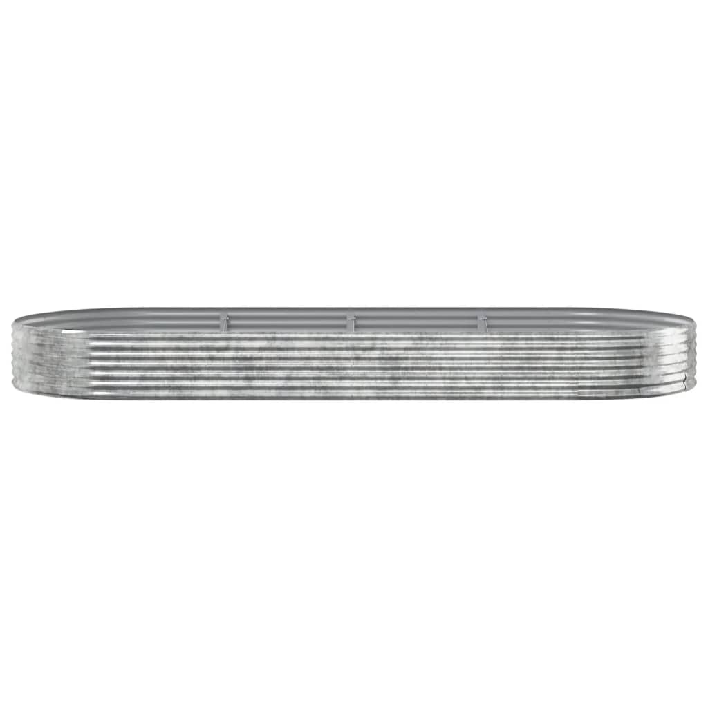 Letto Giardino Acciaio Zincato 373x140x36 cm Argento - homemem39