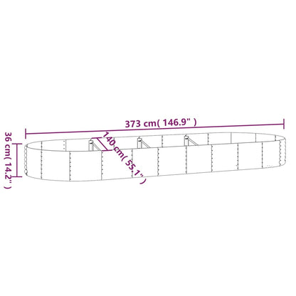 Letto Giardino Acciaio Zincato 373x140x36 cm Argento - homemem39