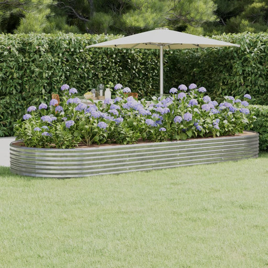 Letto Giardino Acciaio Zincato 373x140x36 cm Argento - homemem39