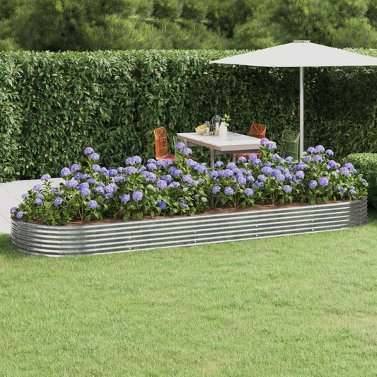 Letto Giardino Acciaio Zincato 450x140x36 cm Argento - homemem39