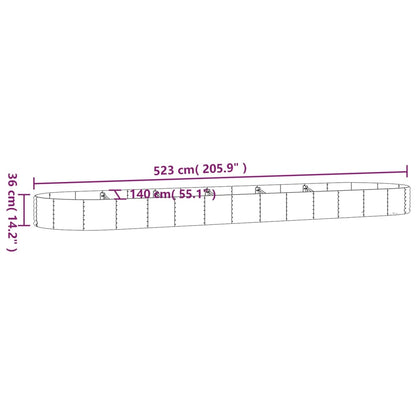 Letto Giardino Acciaio Zincato 523x140x36 cm Argento - homemem39