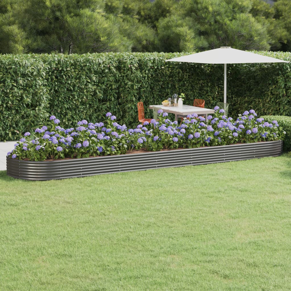 Letto Giardino Acciaio Zincato 600x140x36cm Grigio | homemem39