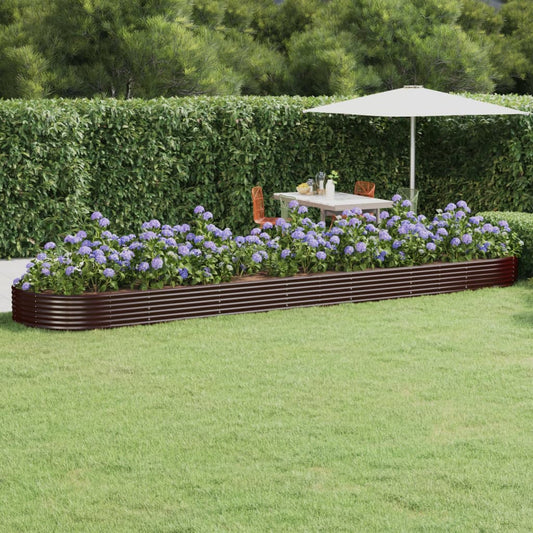 Letto Giardino Acciaio Zincato 600x140x36 cm Marrone | homemem39