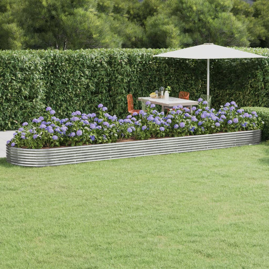 Letto Giardino Acciaio Zincato 600x140x36 cm Argento - homemem39