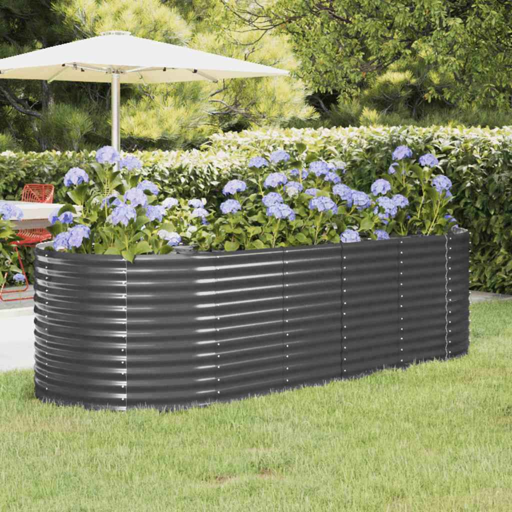 Letto da Giardino in Acciaio Zincato 249x100x68 cm Antracite | homemem39