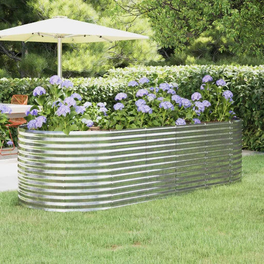 Letto Giardino Acciaio Zincato 249x100x68 cm Argento - homemem39