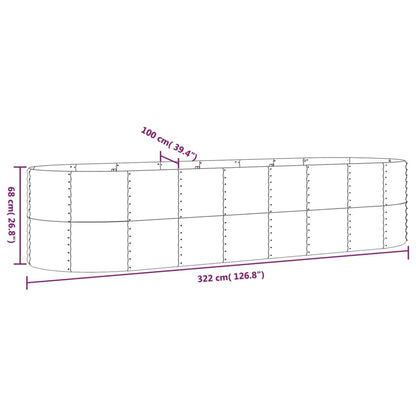 Letto Giardino Acciaio Zincato 322x100x68cm Grigio - homemem39