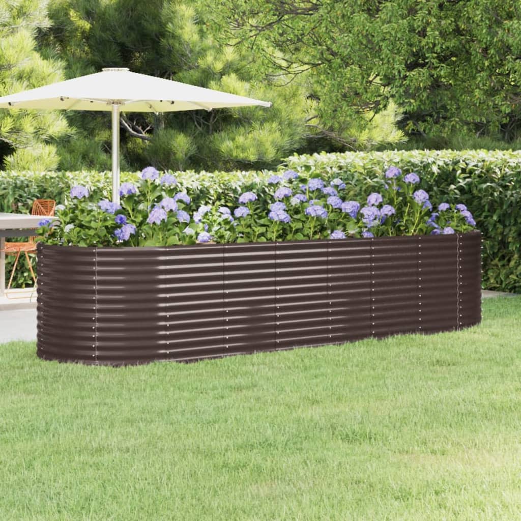 Letto Giardino Acciaio Zincato 322x100x68 cm Marone