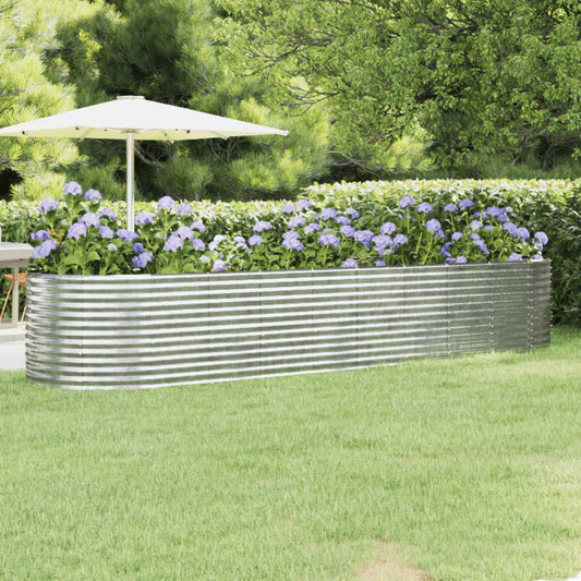 Letto Giardino Acciaio Zincato 396x100x68cm Argento - homemem39