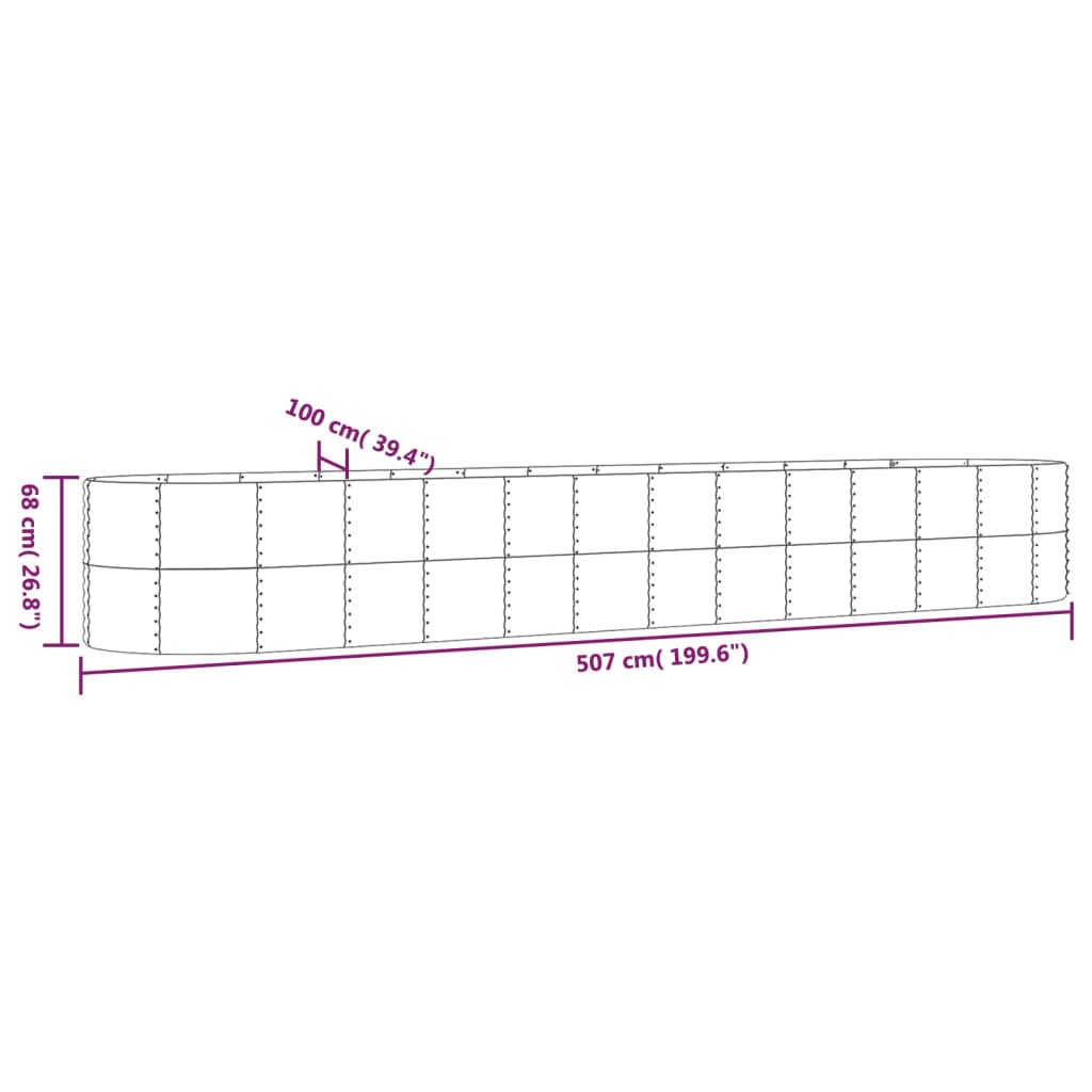 Letto Giardino Acciaio Verniciato Polvere 507x100x68cm Argento - homemem39