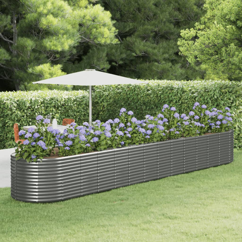 Letto Giardino Acciaio Verniciato Polvere 554x100x68cm Grigio | homemem39