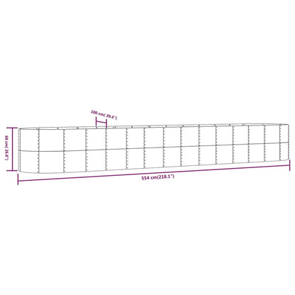 Letto Giardino Acciaio Verniciato Polvere 554x100x68cm Argento - homemem39