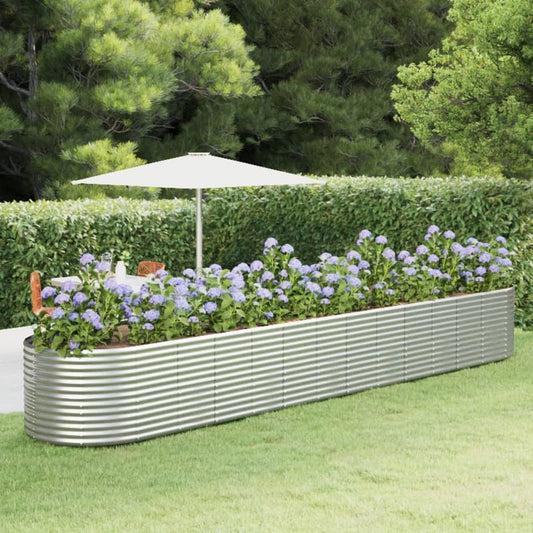 Letto Giardino Acciaio Verniciato Polvere 554x100x68cm Argento - homemem39