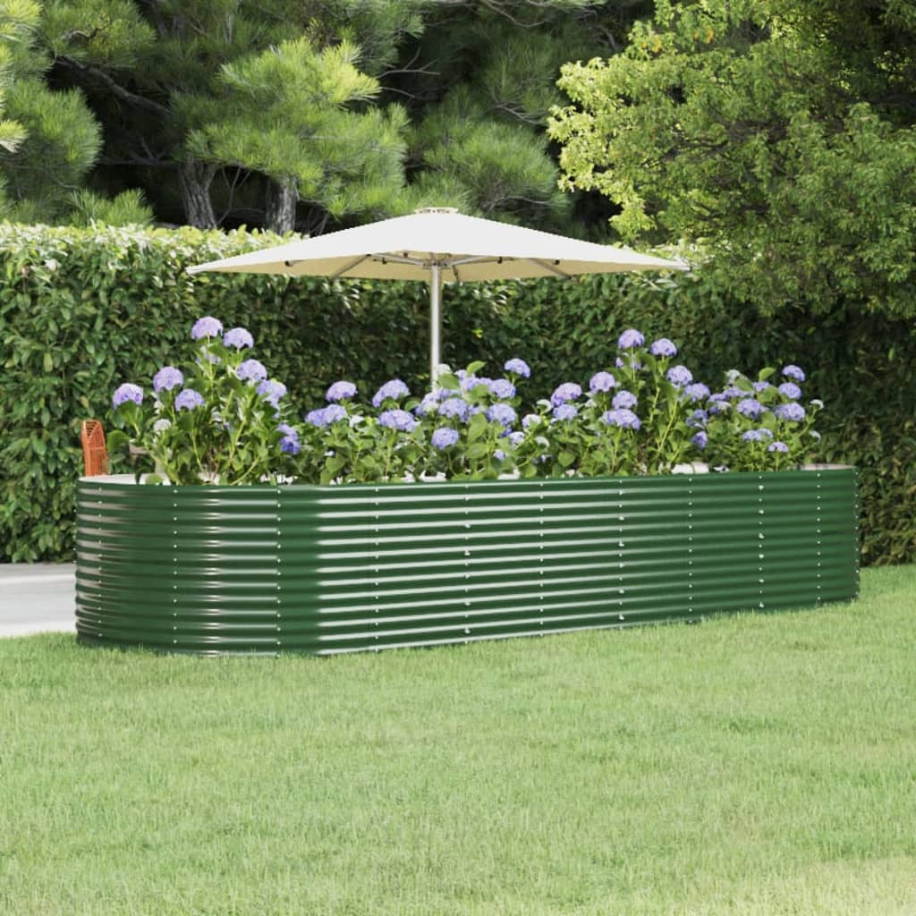 Letto Giardino Acciaio Zincato 367x140x68 cm Verde