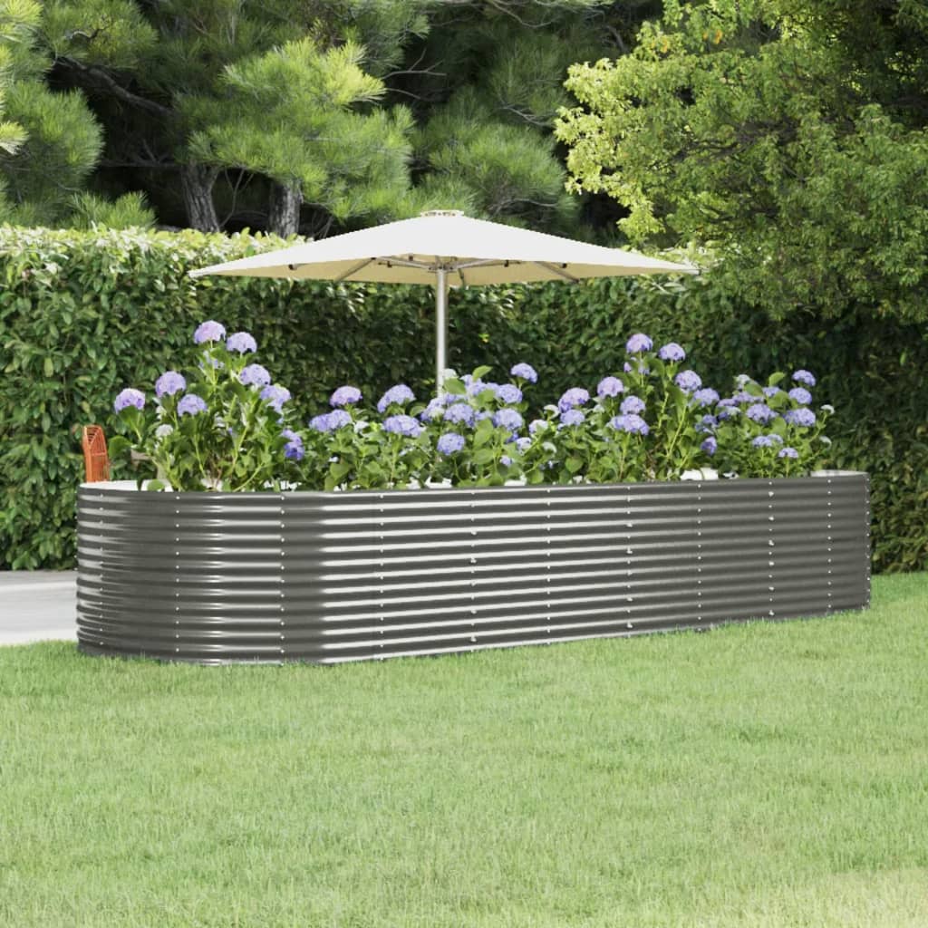 Letto Giardino Acciaio Zincato 367x140x68 cm Grigio