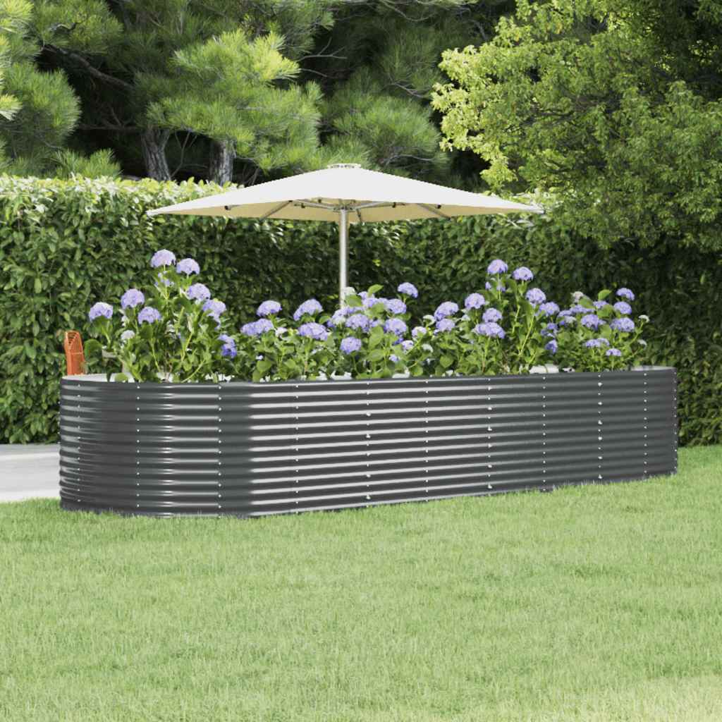 Letto Giardino Acciaio Zincato 367x140x68cm Antracite