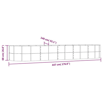 Letto Giardino Acciaio Zincato 447x140x68 cm Argento - homemem39
