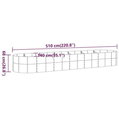 Letto Giardino Acciaio Verniciato Polvere 510x140x68 cm Argento - homemem39