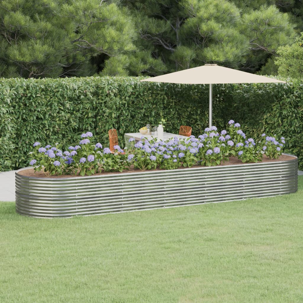 Letto Giardino Acciaio Verniciato Polvere 510x140x68 cm Argento - homemem39