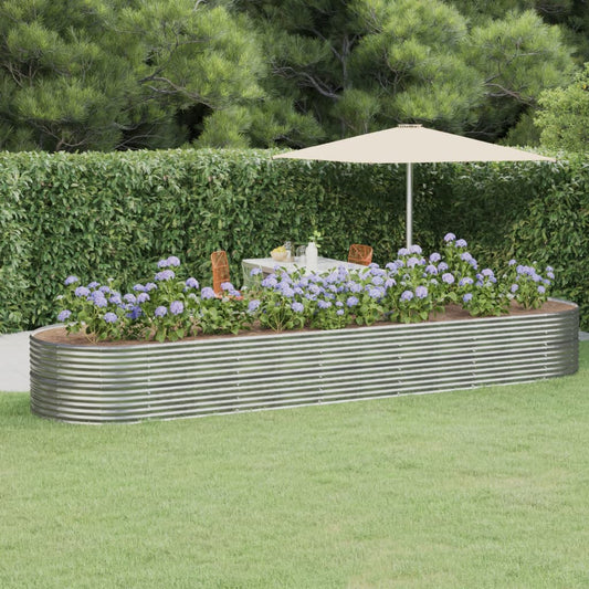 Letto Giardino Acciaio Verniciato Polvere 510x140x68 cm Argento - homemem39