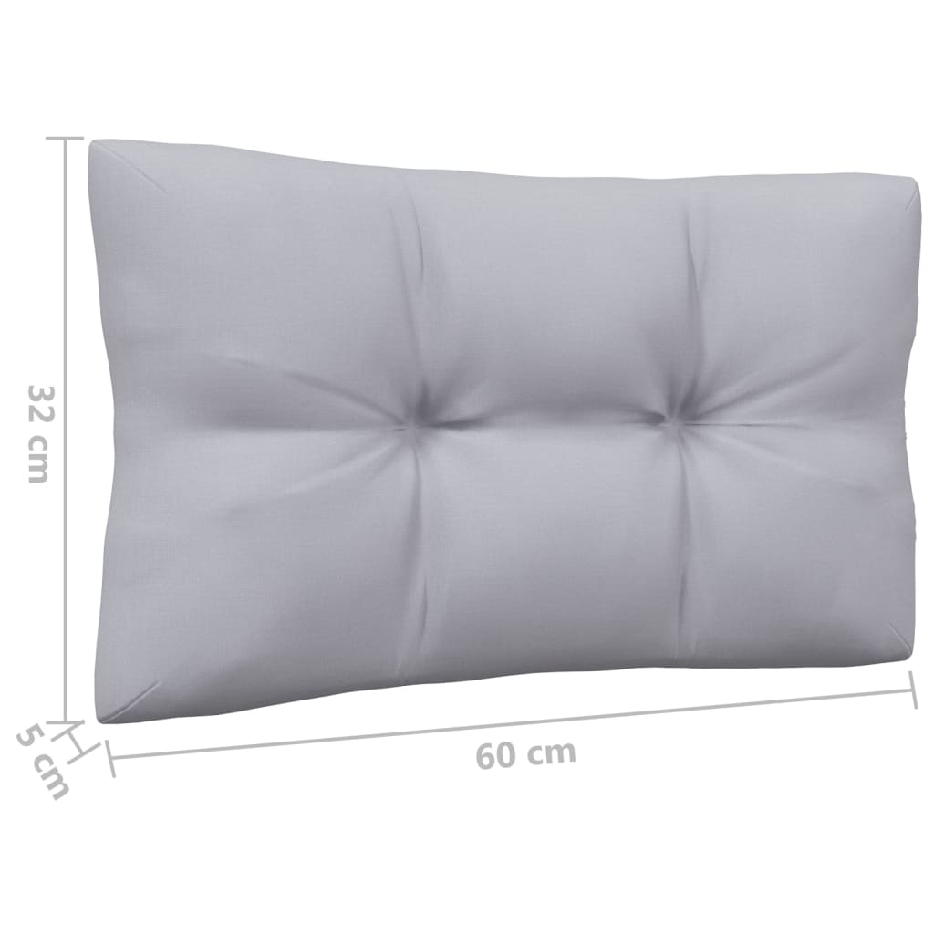 Set Divani da Giardino 3 pz con Cuscini Grigi Massello di Pino | homemem39