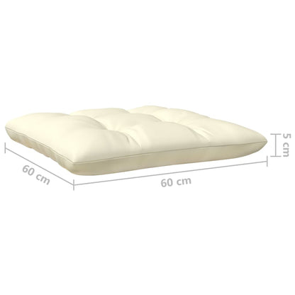 Set Salotto da Giardino 3 pz con Cuscini Crema Legno di Pino | homemem39