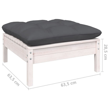 Set Divani da Giardino 9 pz e Cuscini Antracite Legno di Pino