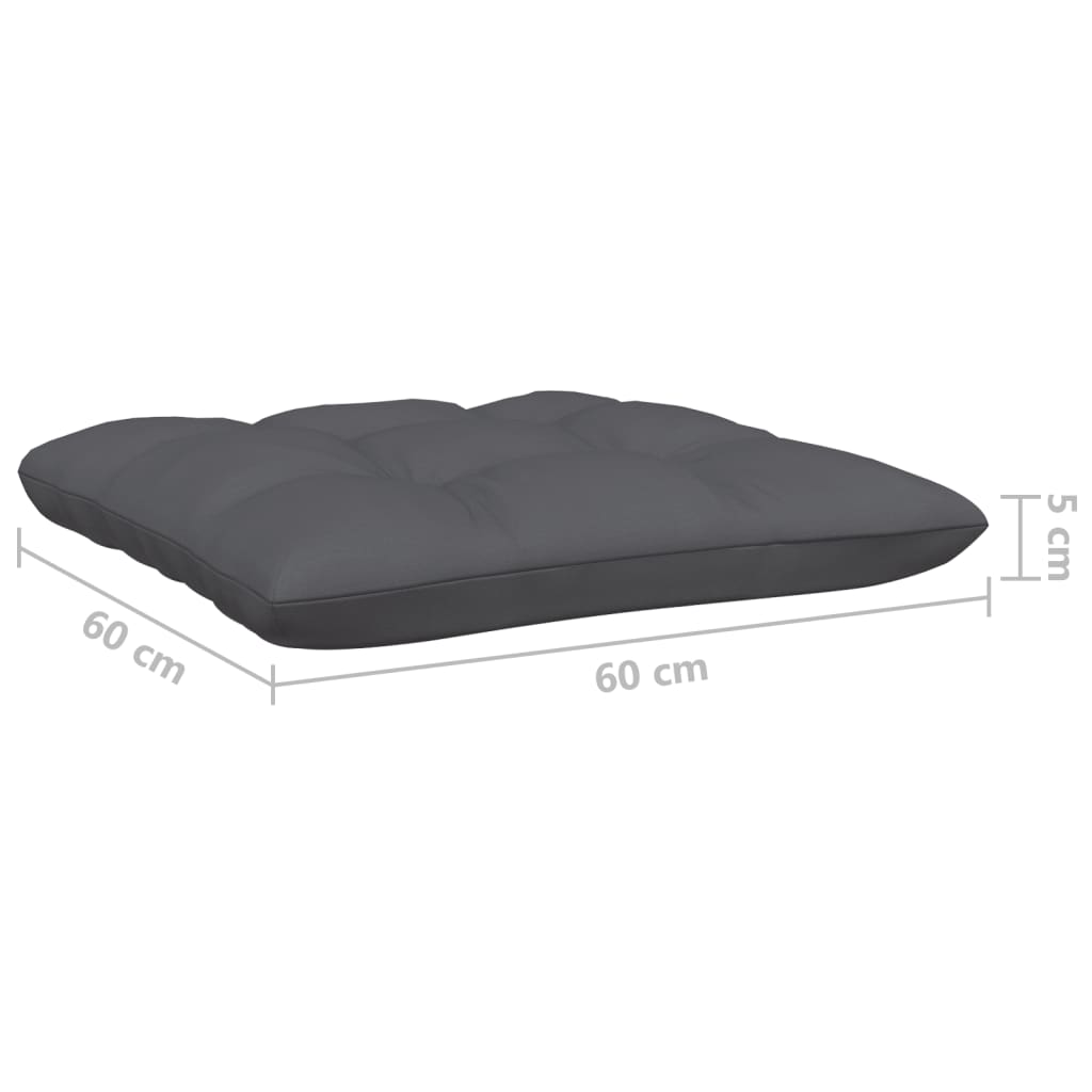 Set Divani da Giardino 9 pz e Cuscini Antracite Legno di Pino