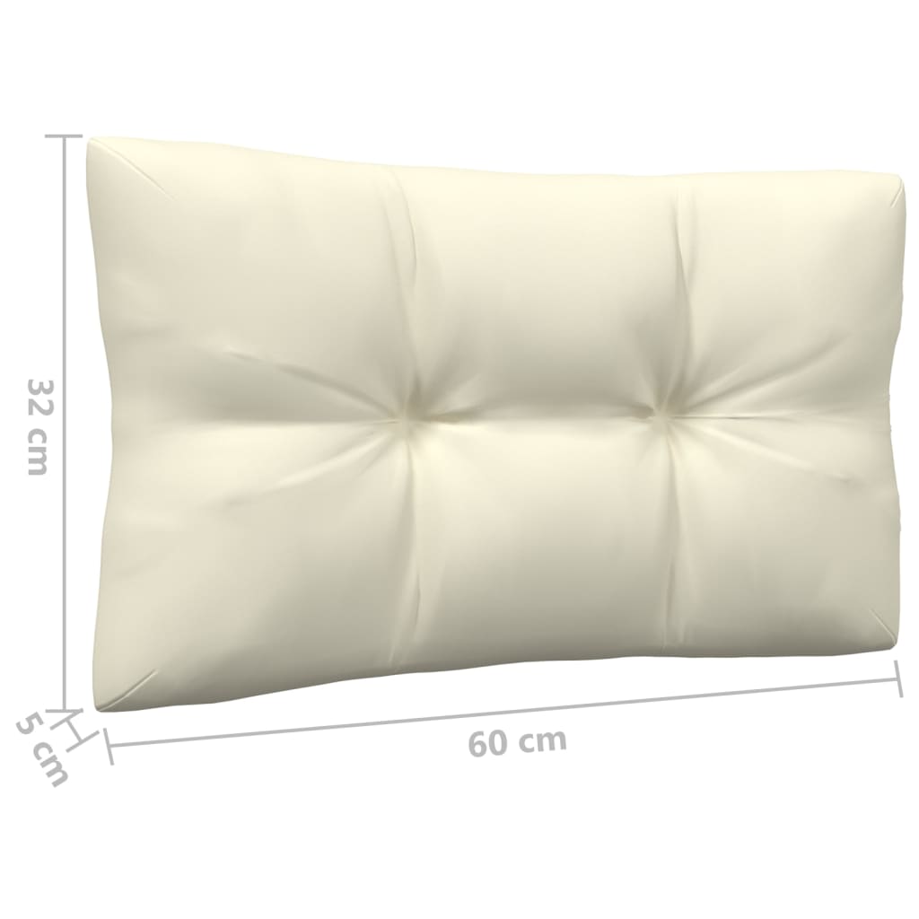 Set Salotto da Giardino 6 pz con Cuscini Crema Legno di Pino | homemem39