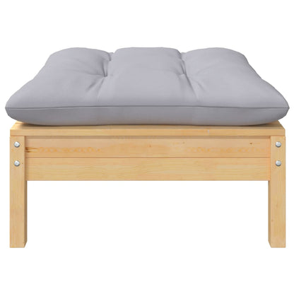 Set Divani da Giardino 7 pz con Cuscini Grigi Massello di Pino