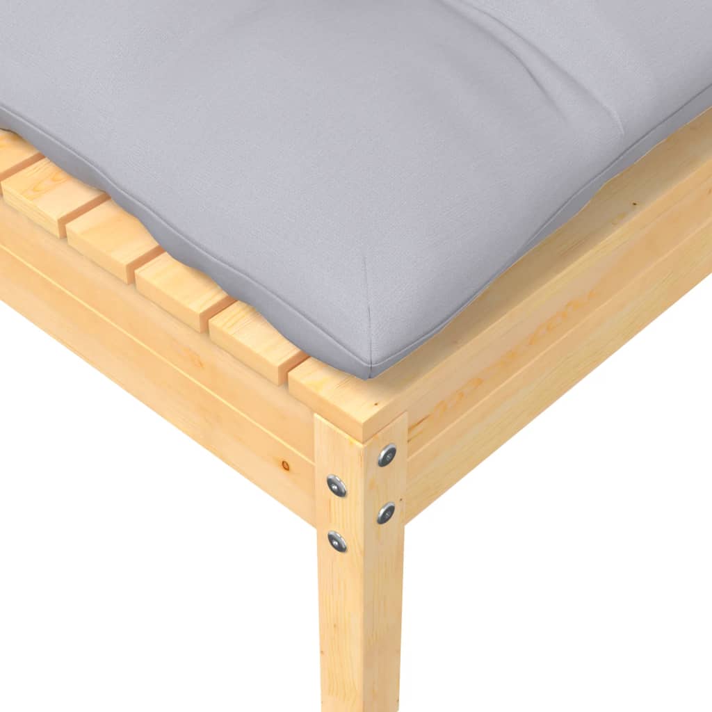 Set Divani da Giardino 7 pz con Cuscini Grigi Massello di Pino | homemem39