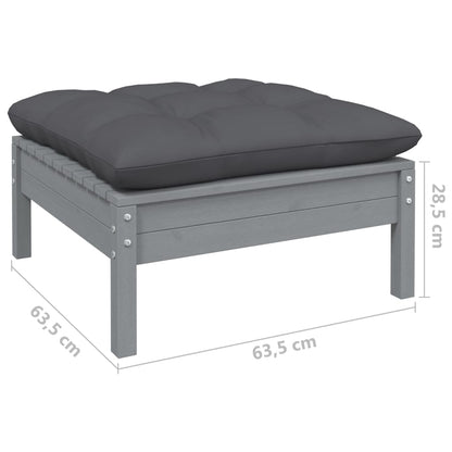 Set Salotto da Giardino 7pz con Cuscini Legno Massello di Pino - homemem39