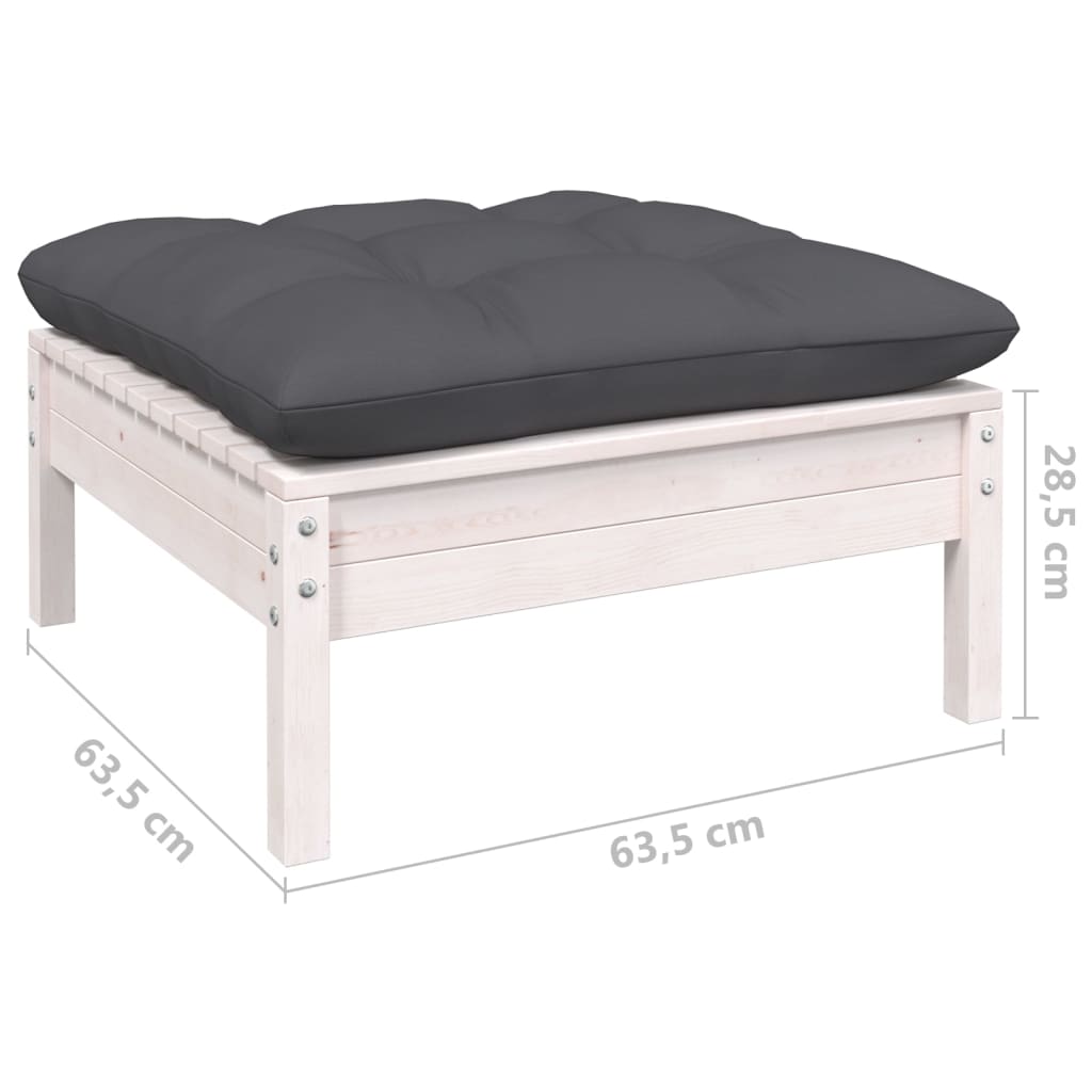 Set Salotto da Giardino con Cuscini 8 pz Legno Massello di Pino