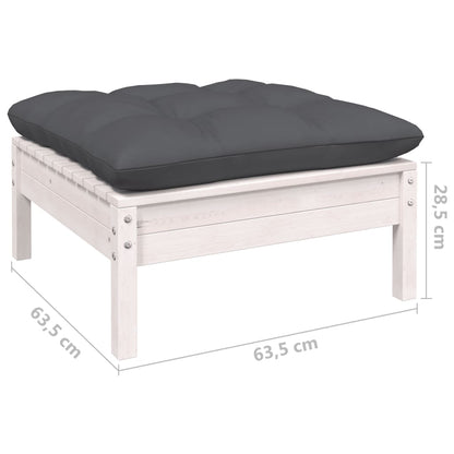 Set Divani da Giardino 10 pz con Cuscini Bianchi Legno di Pino | homemem39