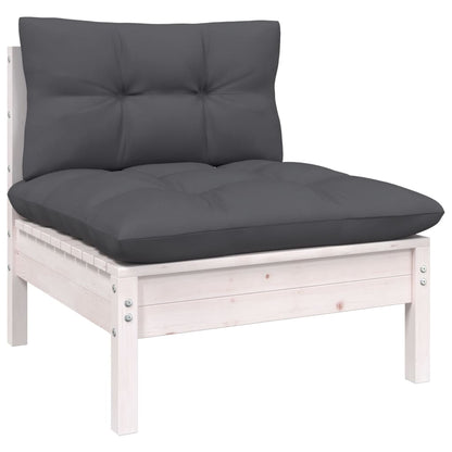 Set Divani da Giardino 12 pz con Cuscini Legno di Pino Bianco | homemem39