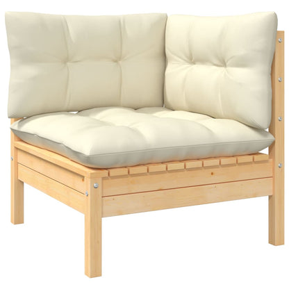 Set Divani da Giardino 11 pz con Cuscini Crema Massello di Pino | homemem39
