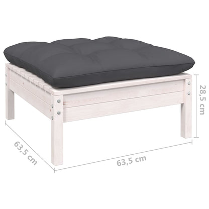 Set Divani da Giardino 12 pz con Cuscini Bianchi Legno di Pino | homemem39