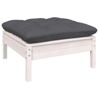 Set Divani da Giardino 14 pz con Cuscini Bianchi Legno di Pino | homemem39