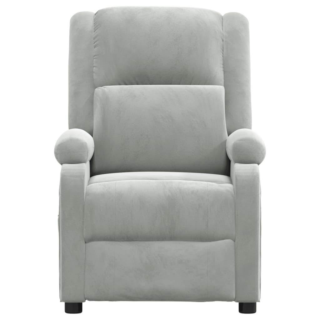 Poltrona Reclinabile Grigio Chiaro in Velluto | homemem39