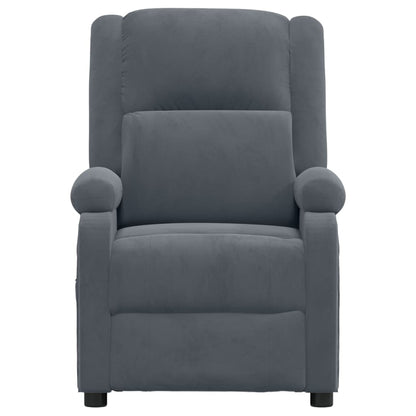 Poltrona Reclinabile Grigio Scuro in Velluto